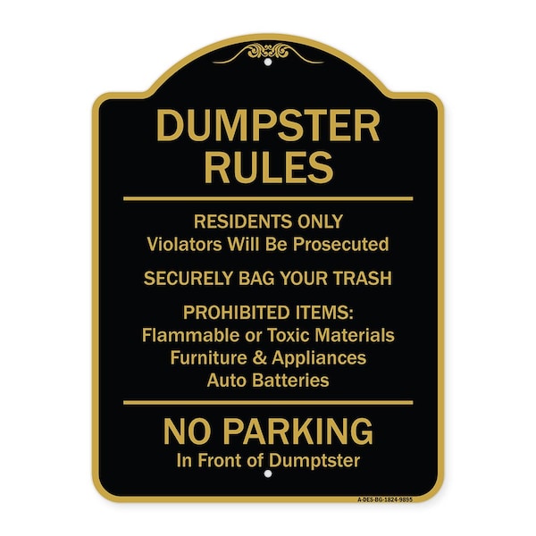 Designer Series-Residents Only Violators Prosecuted Bag Your Trash No Parking